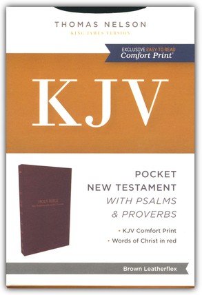 Bible: KJV Pocket New Testament with Psalms and Proverbs, Brown leatherflex  701053