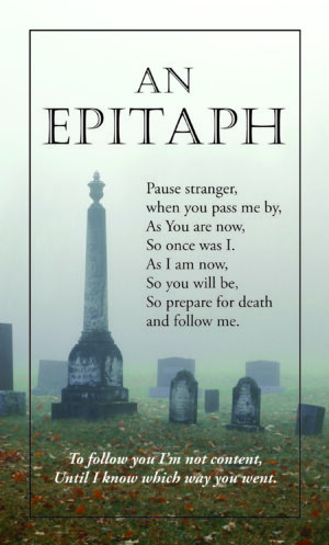 Tract: An Epitaph (Light Gray Cemetery cover)